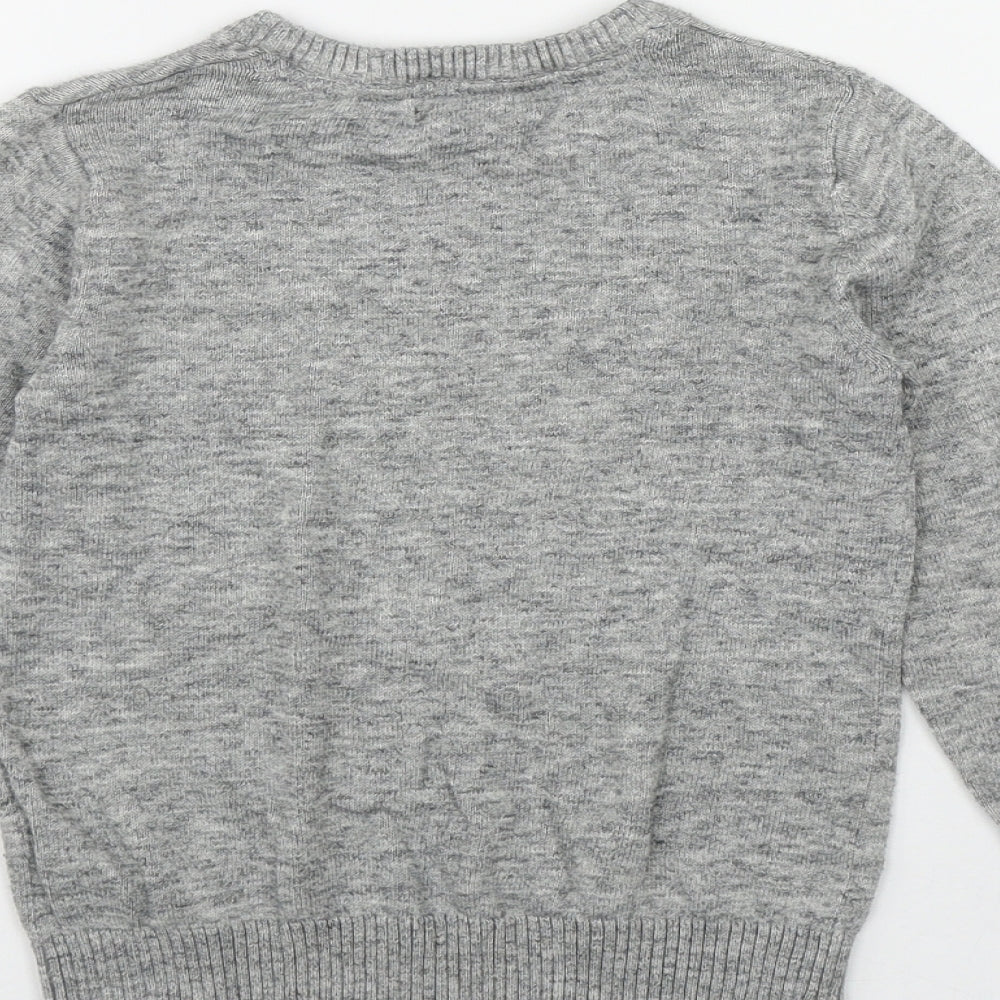NEXT Boys Grey Round Neck  Cotton Pullover Jumper Size 4 Years  Pullover