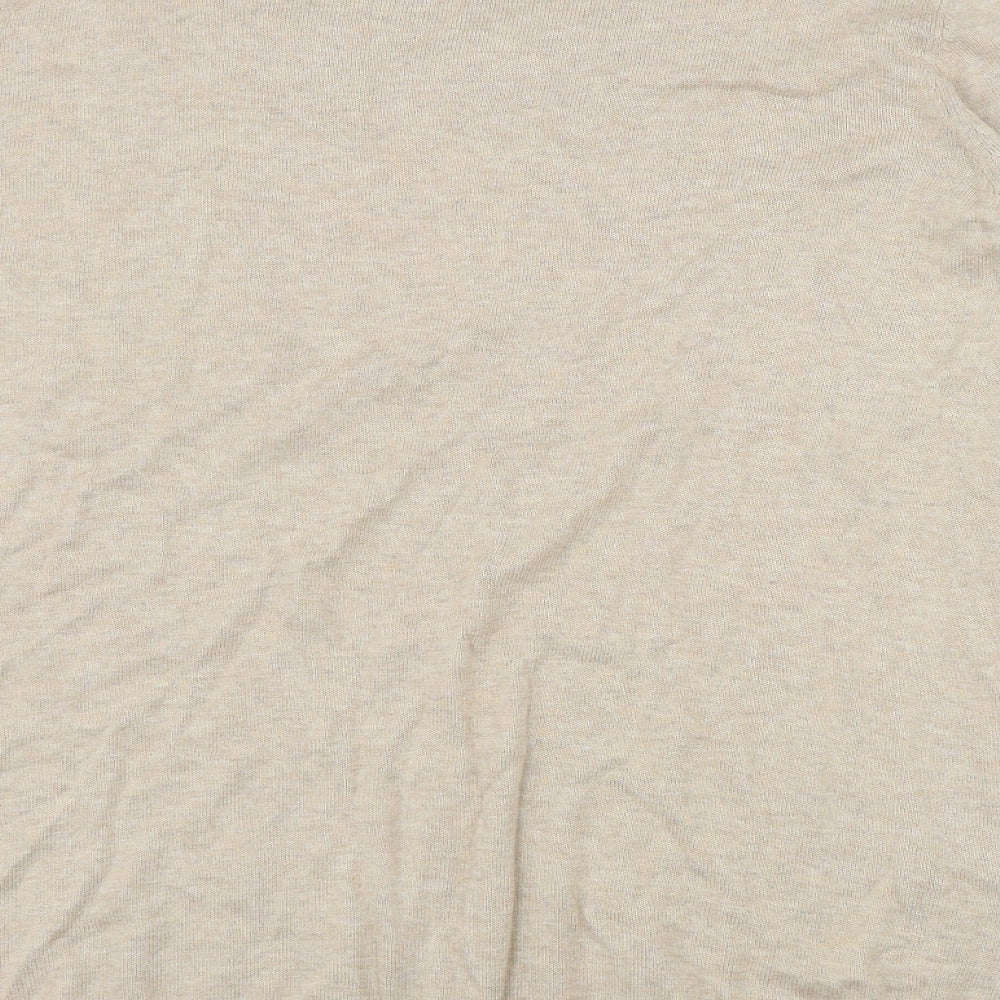 New Look Womens Beige Round Neck  Cotton Pullover Jumper Size 24