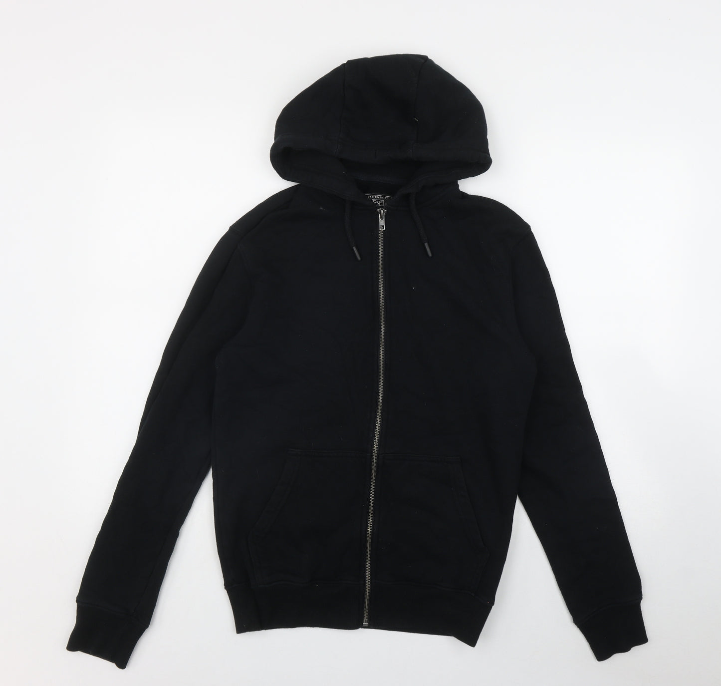 F&F Mens Black  Cotton Full Zip Hoodie Size S