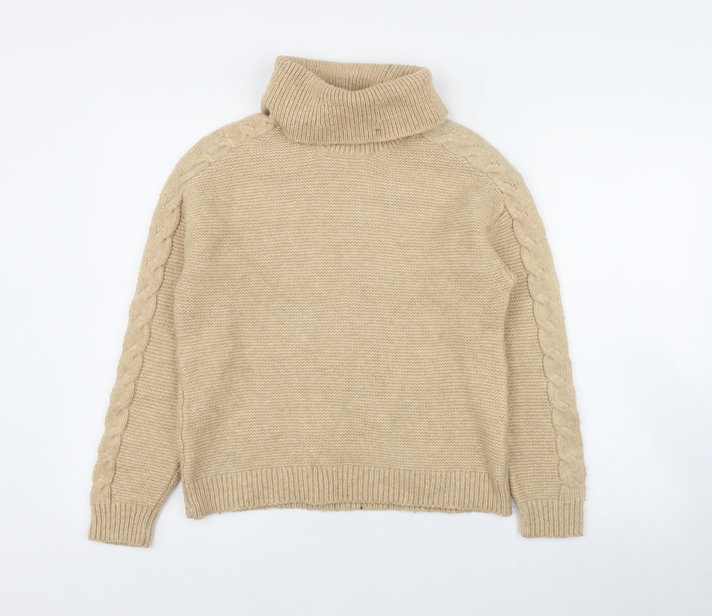 Primark Womens Beige Roll Neck  Polyester Pullover Jumper Size 6