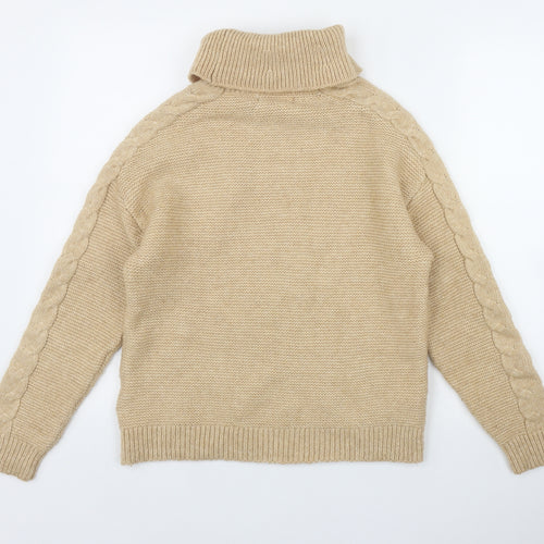 Primark Womens Beige Roll Neck  Polyester Pullover Jumper Size 6