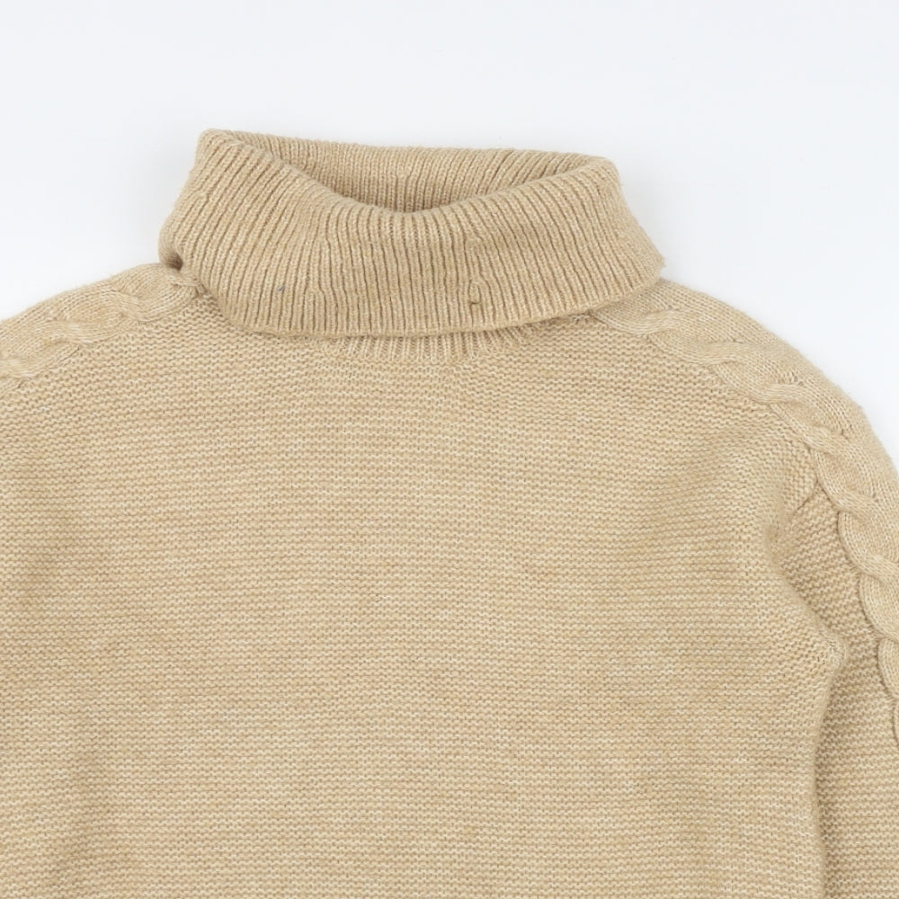 Primark Womens Beige Roll Neck  Polyester Pullover Jumper Size 6