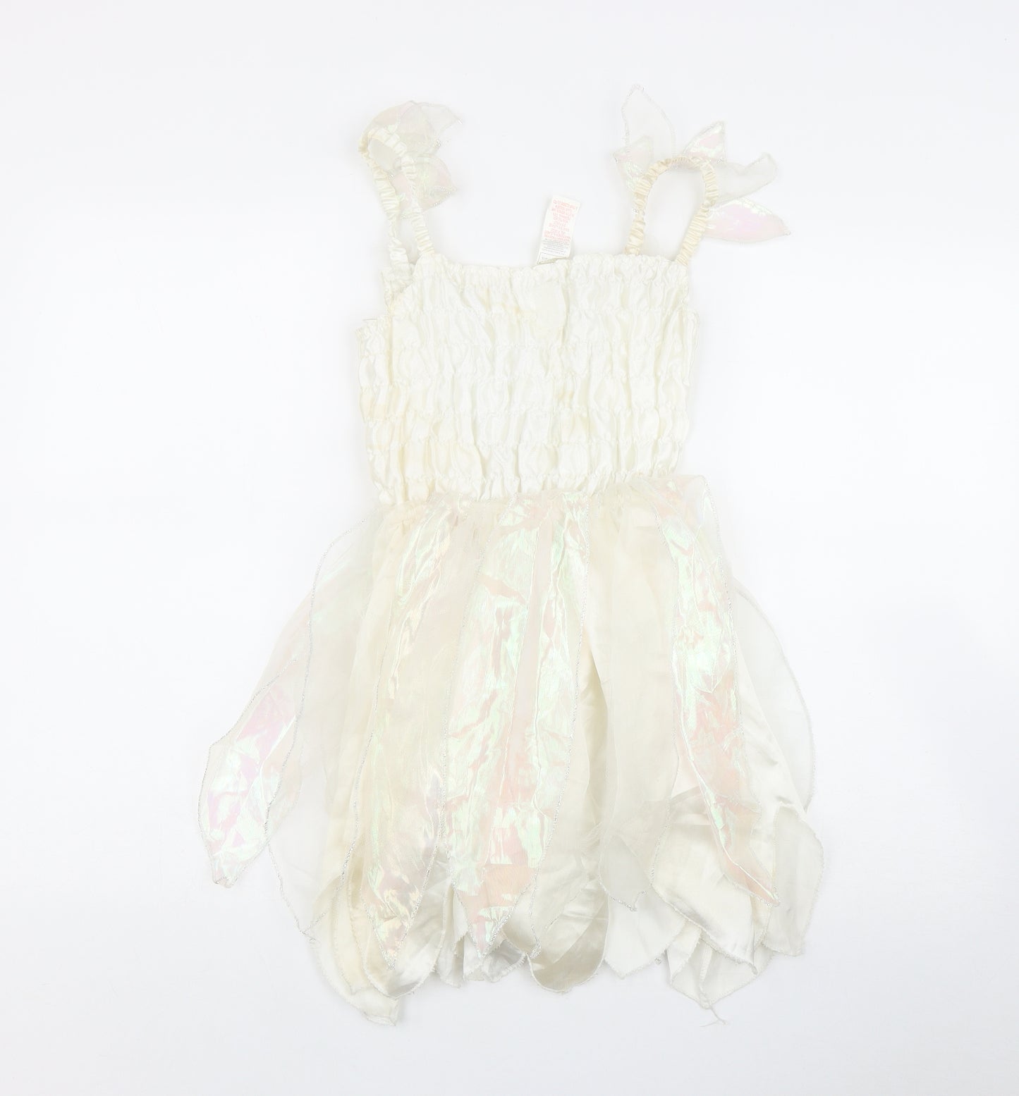 Primark Girls Ivory  Polyester Fit & Flare  Size 5-6 Years  Square Neck Pullover - Fancy Dress