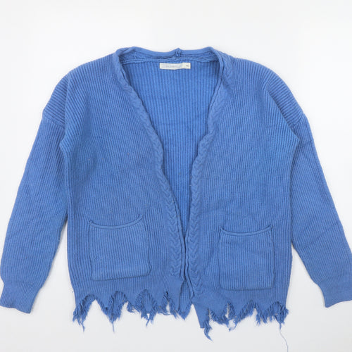 So Sweet Womens Blue V-Neck  Viscose Cardigan Jumper Size M