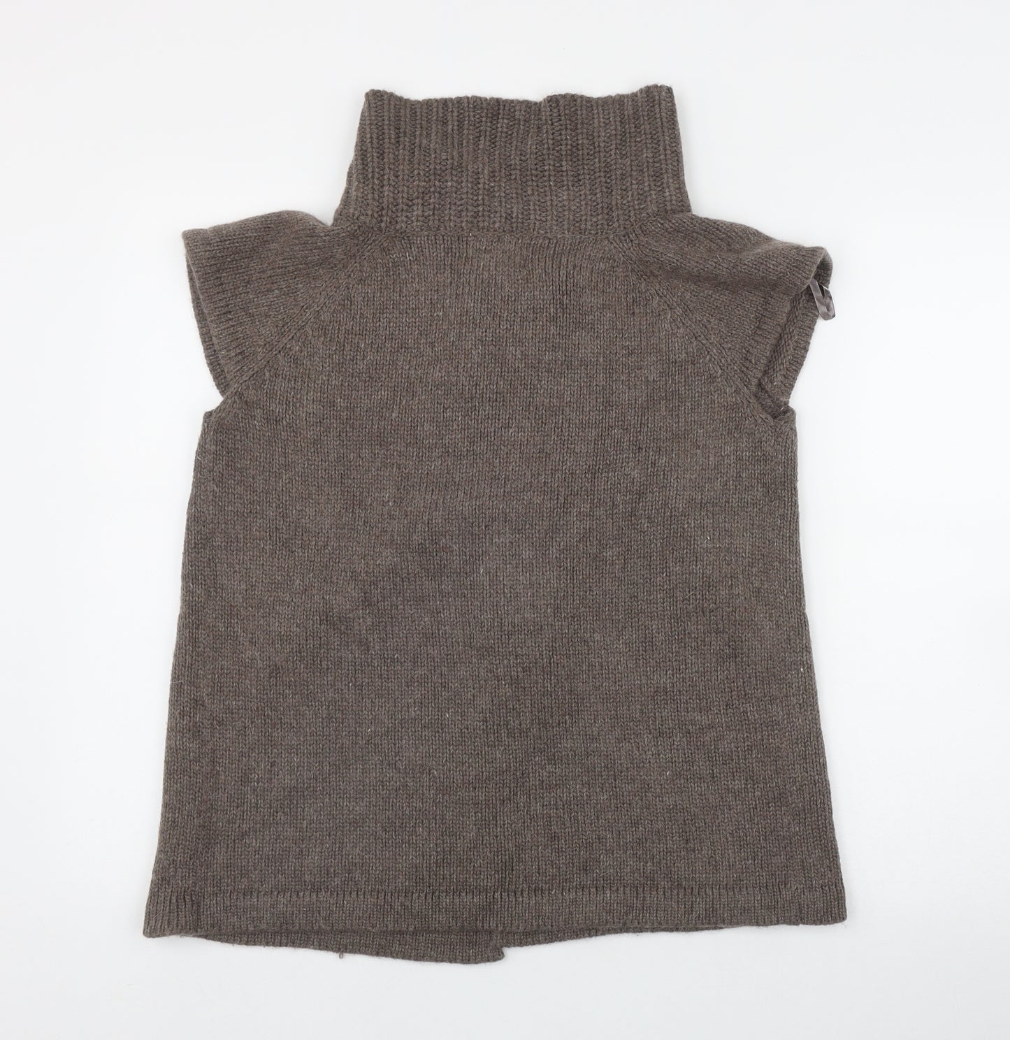 Miso Womens Brown High Neck  Acrylic Cardigan Jumper Size 14