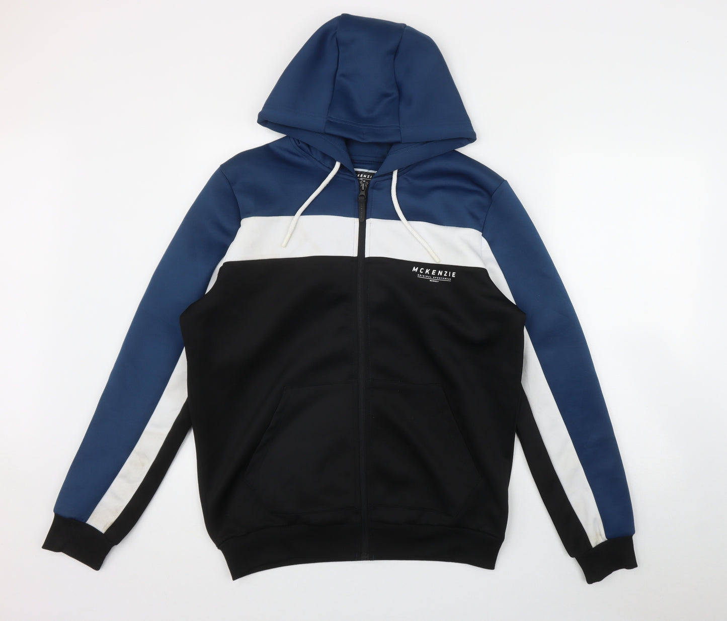 McKenzie Mens Blue  Polyester Full Zip Hoodie Size L
