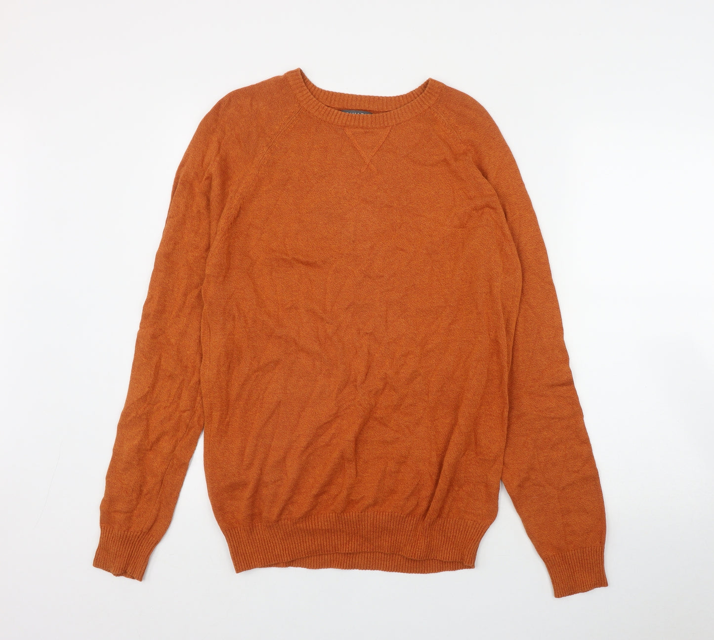 Primark Mens Orange Round Neck  Cotton Pullover Jumper Size M