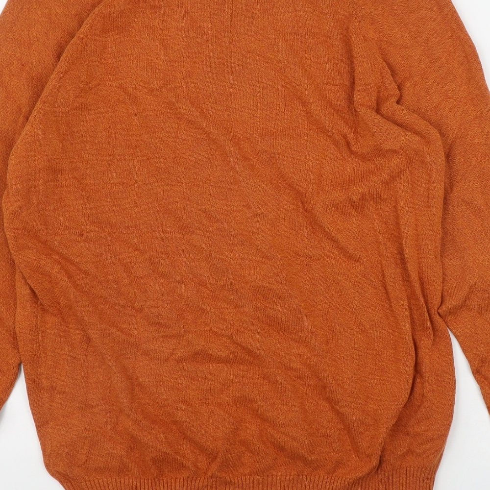 Primark Mens Orange Round Neck  Cotton Pullover Jumper Size M