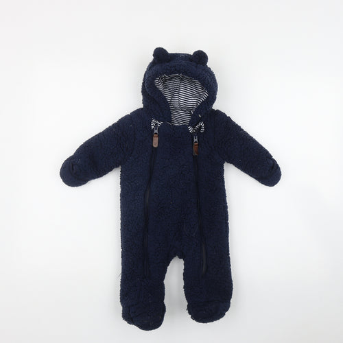 George Boys Blue  Polyester Coverall One-Piece Size 3-6 Months  Zip