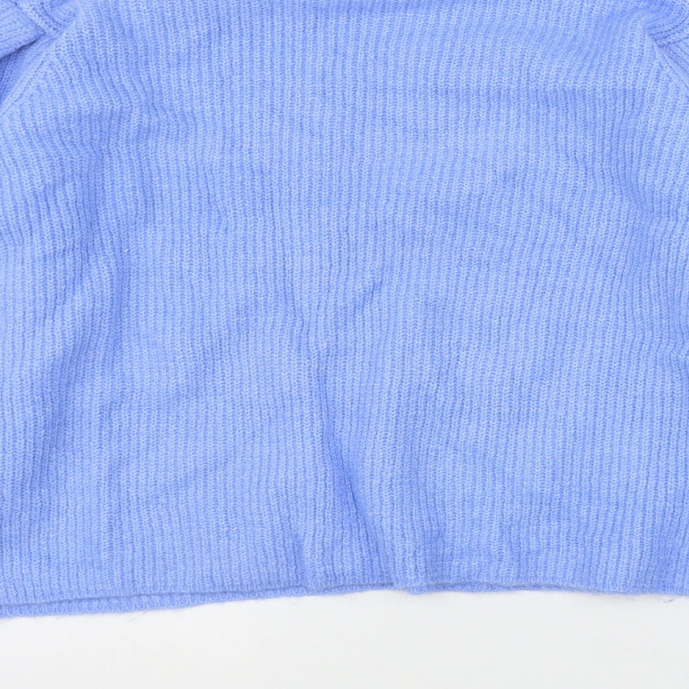 George Womens Purple Roll Neck  Acrylic Pullover Jumper Size 14