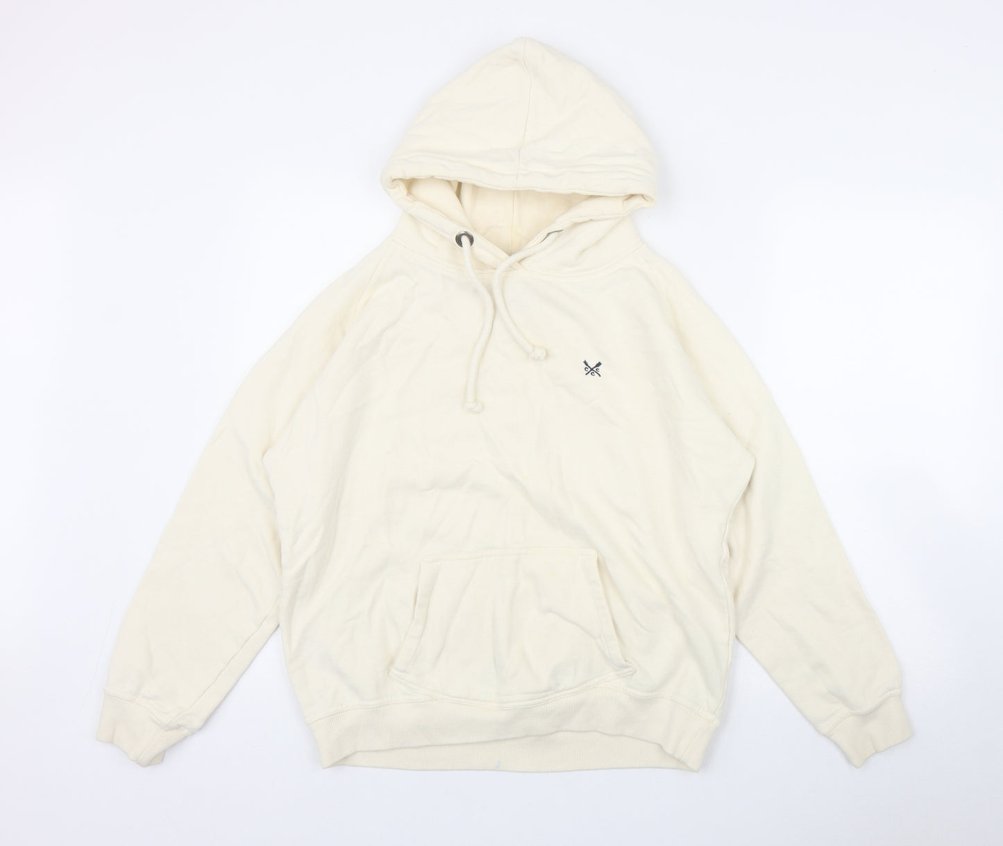 Crew Clothing Womens Ivory  Cotton Pullover Hoodie Size 14  Pullover