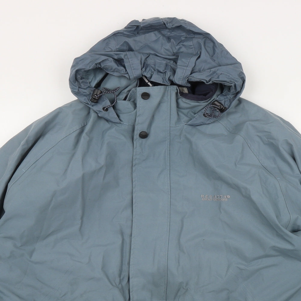 Regatta Mens Blue   Rain Coat Jacket Size XL  Zip