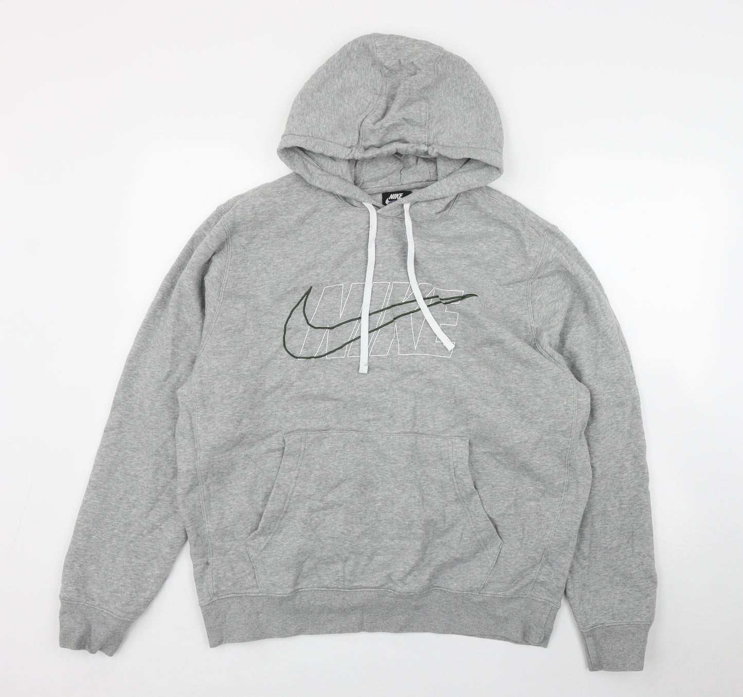 Nik Mens Grey  Cotton Pullover Hoodie Size L