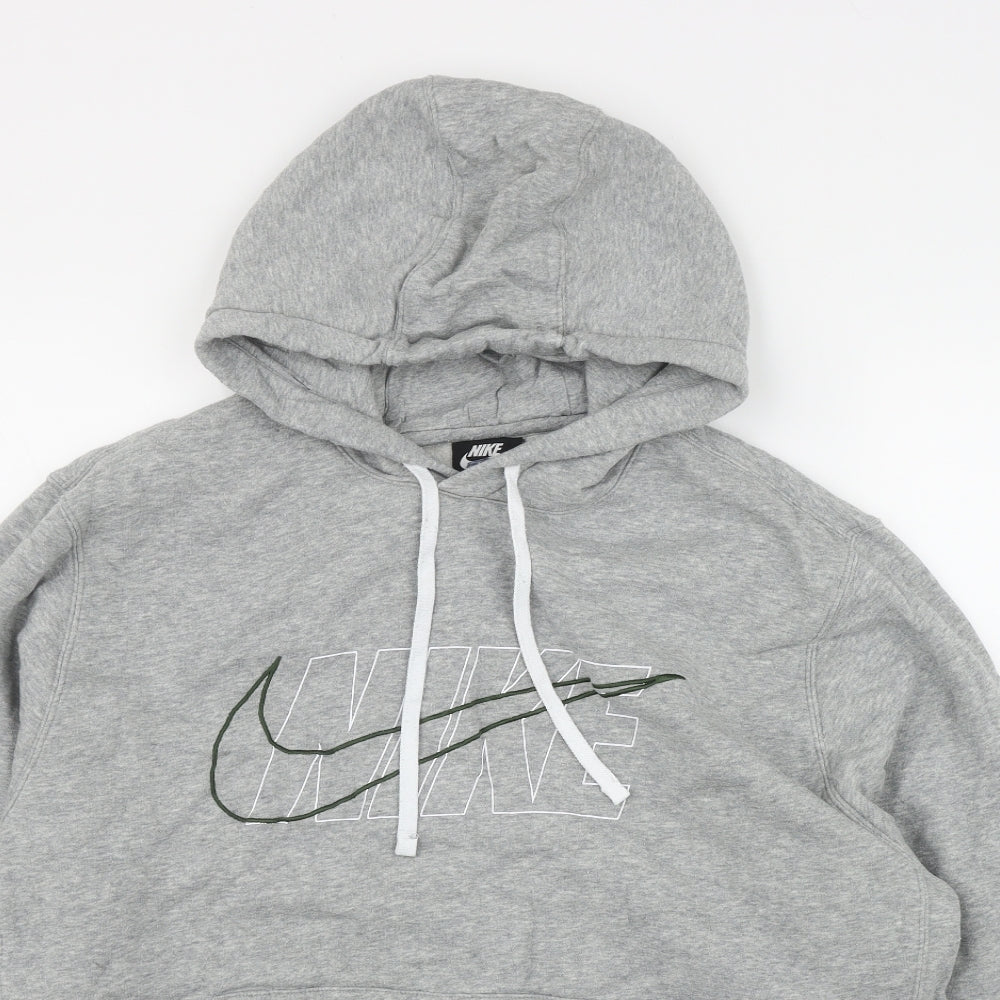 Nik Mens Grey  Cotton Pullover Hoodie Size L