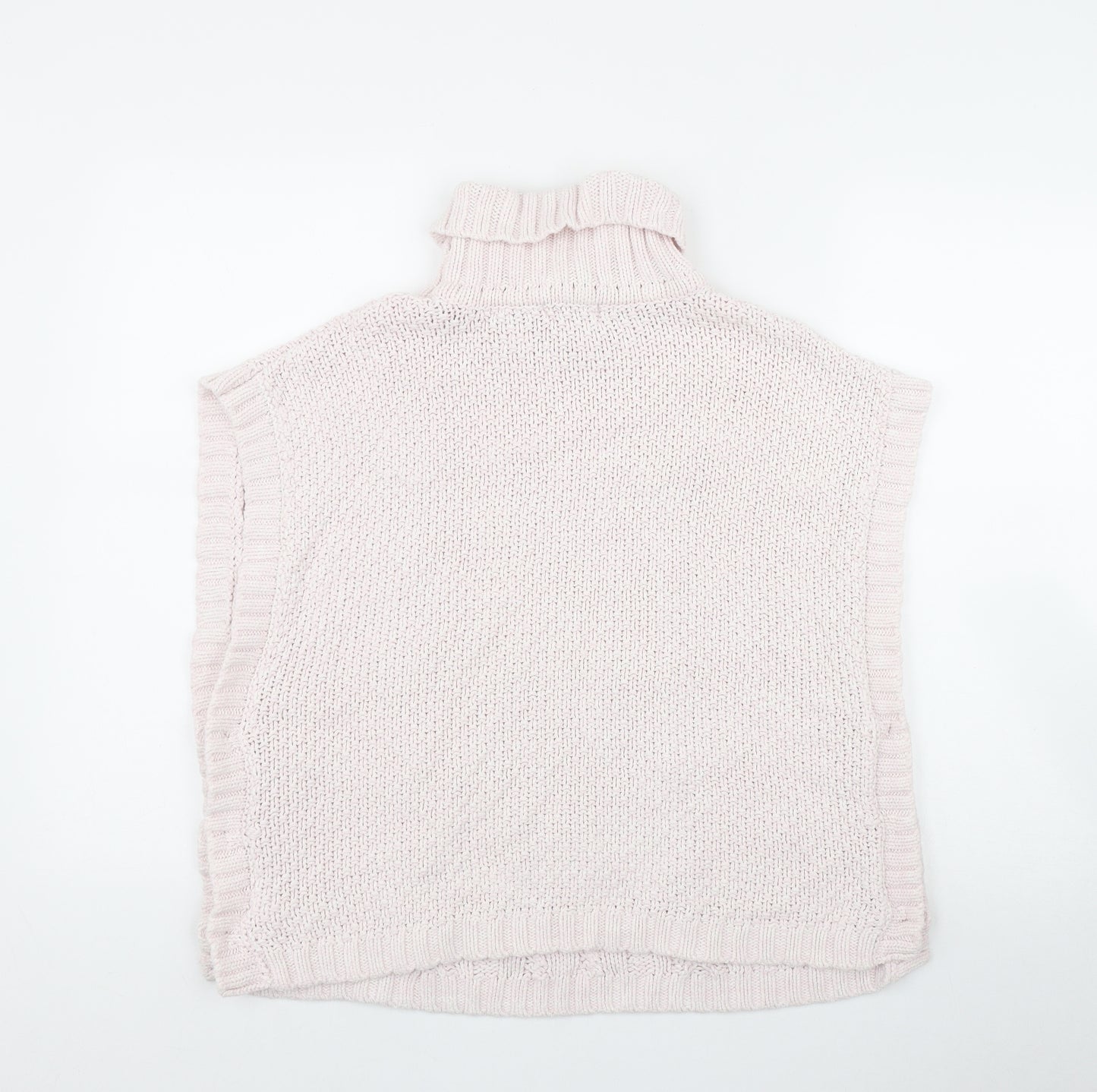 Lulurain Girls Pink Roll Neck  Polyester Vest Jumper Size 9-10 Years  Button