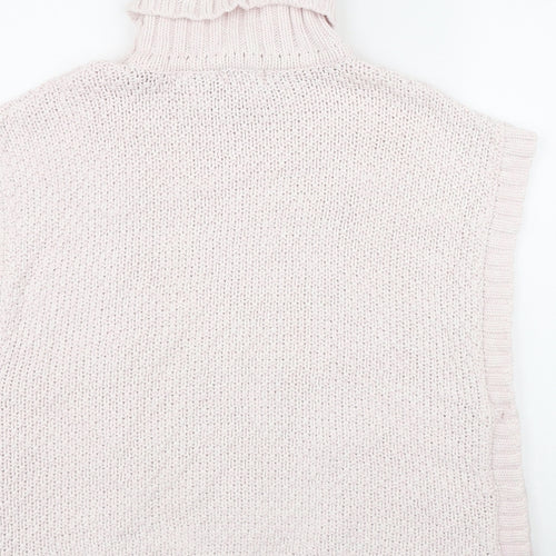 Lulurain Girls Pink Roll Neck  Polyester Vest Jumper Size 9-10 Years  Button