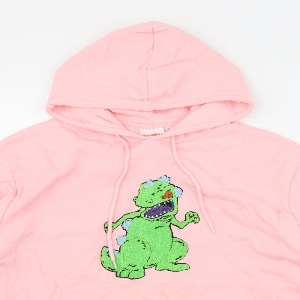 Nickleodeon Womens Pink  Cotton Pullover Hoodie Size XL  Pullover