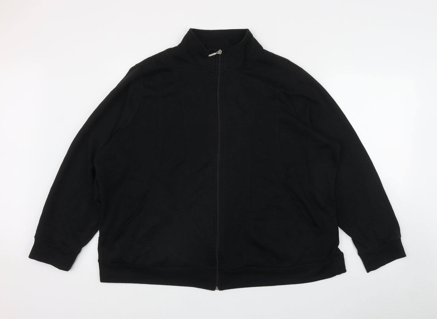 BM Womens Black  Cotton Full Zip Sweatshirt Size XL  Zip