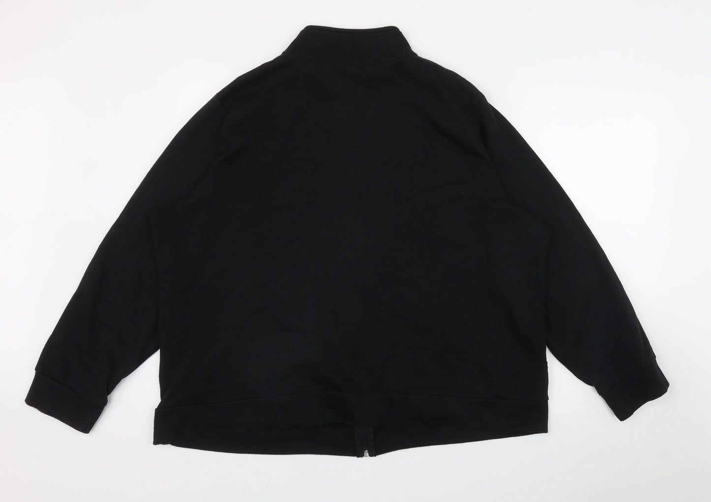 BM Womens Black  Cotton Full Zip Sweatshirt Size XL  Zip
