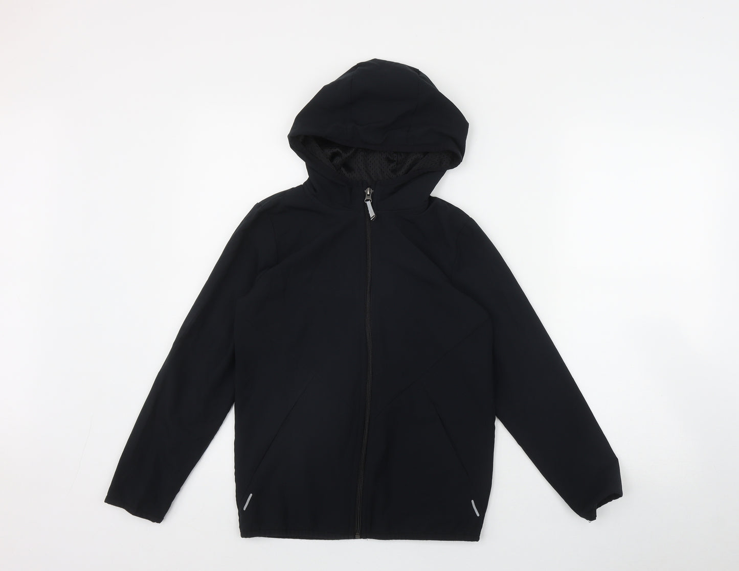 F&F Boys Black  Polyester Full Zip Hoodie Size 9-10 Years  Zip