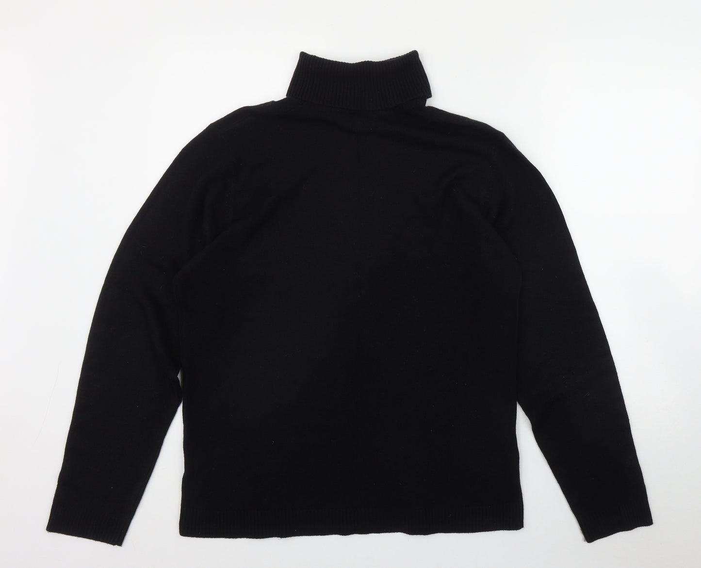 Burton Mens Black Roll Neck  Acrylic Pullover Jumper Size L