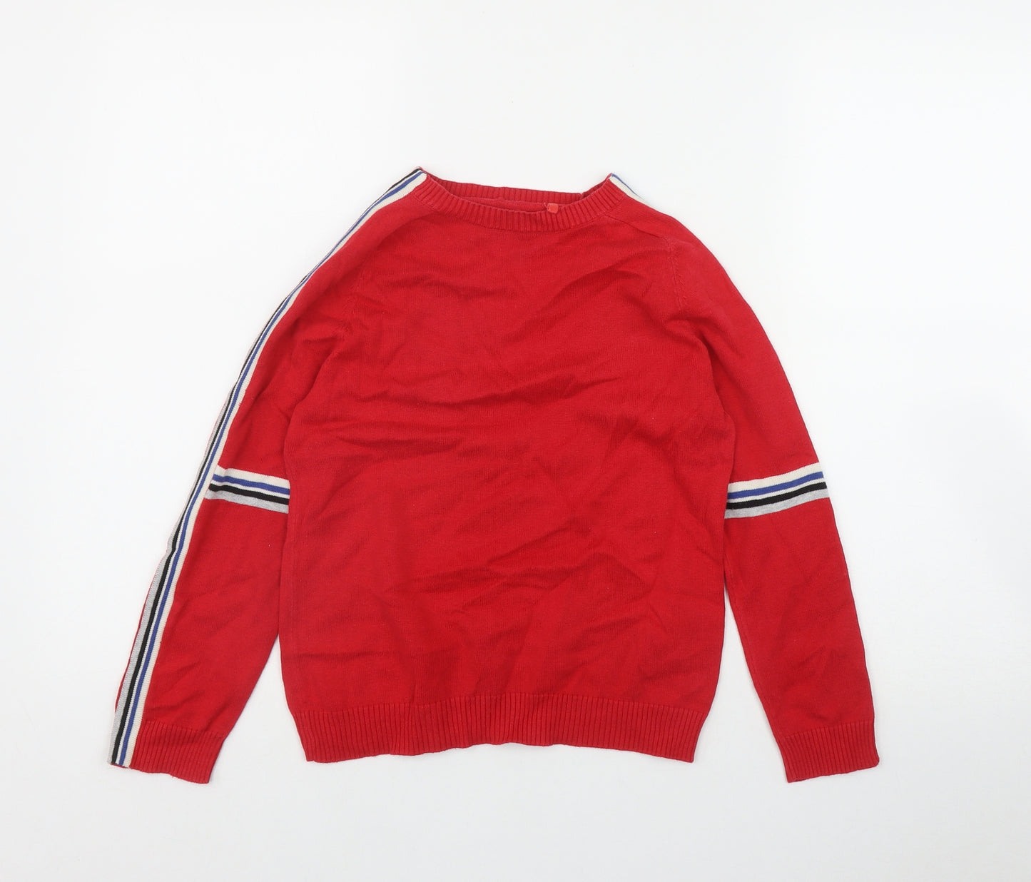 NEXT Boys Red Round Neck  Cotton Pullover Jumper Size 8 Years  Pullover