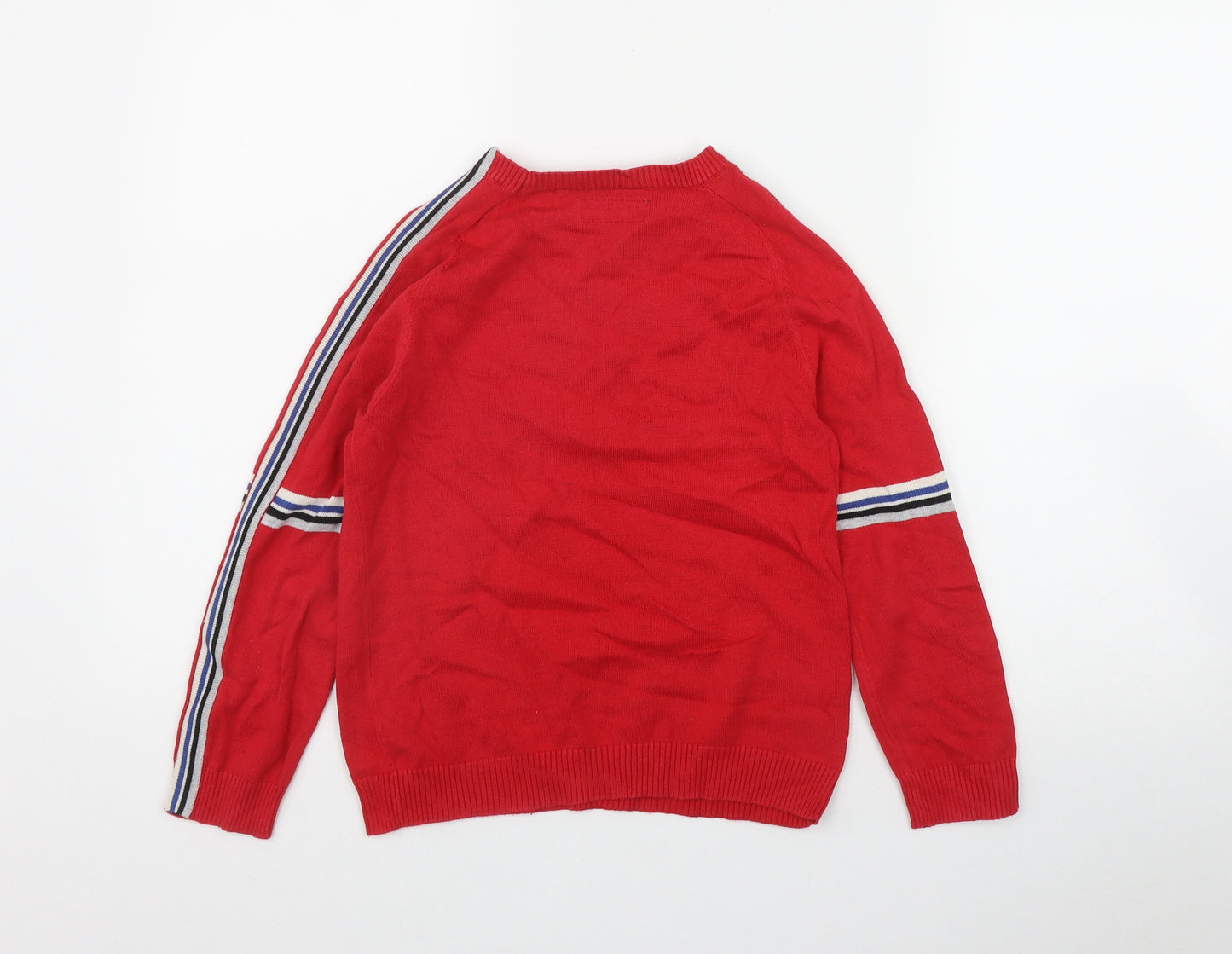 NEXT Boys Red Round Neck  Cotton Pullover Jumper Size 8 Years  Pullover