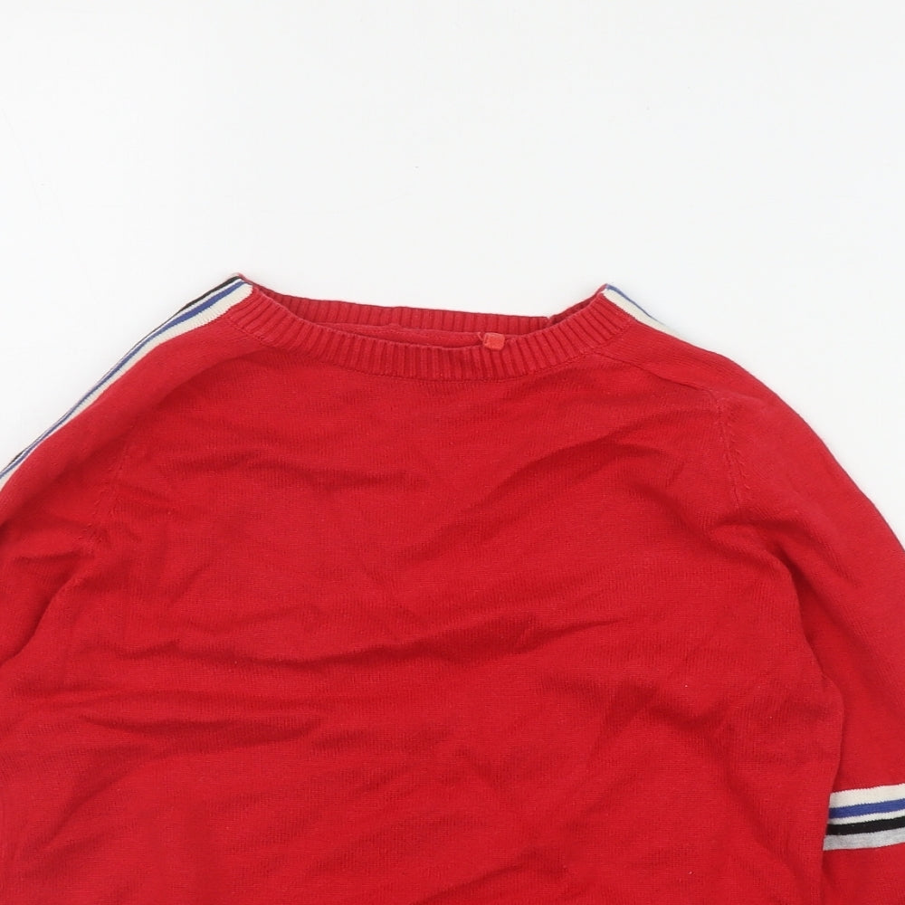 NEXT Boys Red Round Neck  Cotton Pullover Jumper Size 8 Years  Pullover