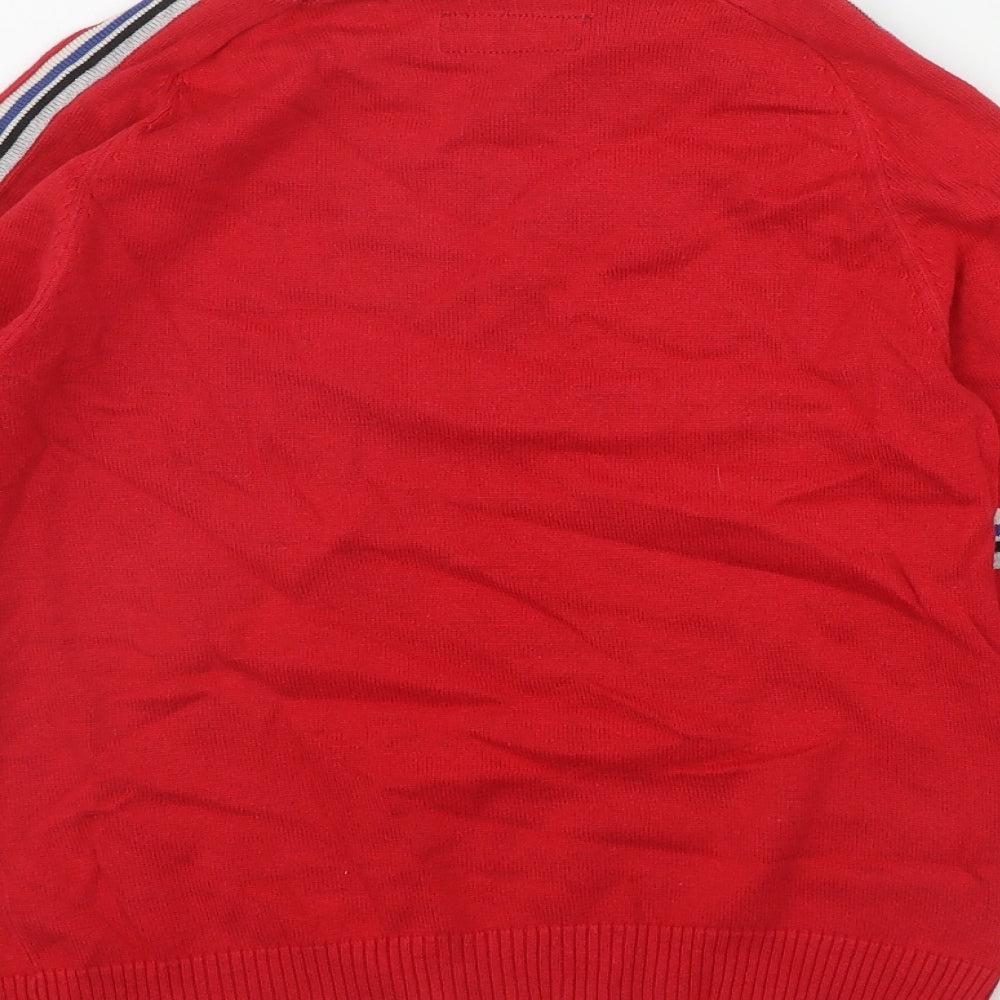 NEXT Boys Red Round Neck  Cotton Pullover Jumper Size 8 Years  Pullover