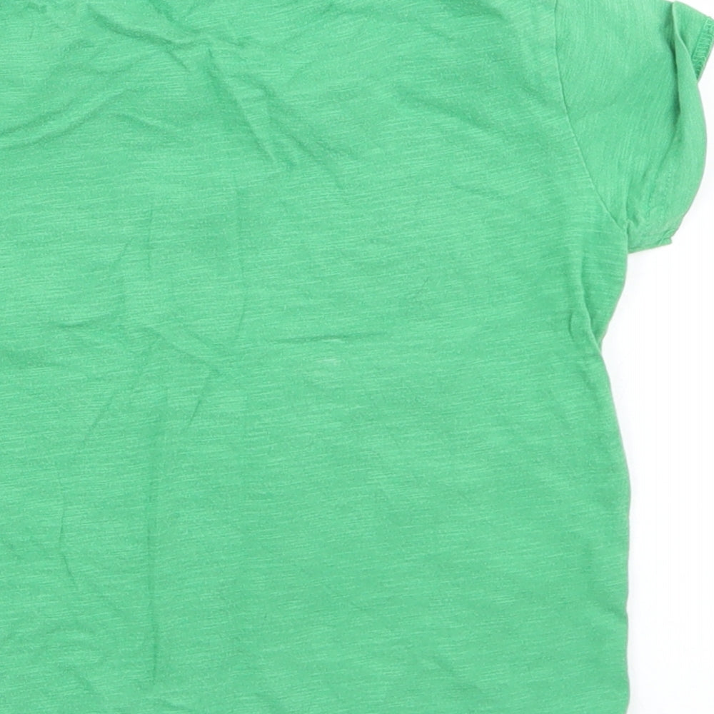 NEXT Boys Green  Cotton Basic T-Shirt Size 18-24 Months Crew Neck  - Tractor