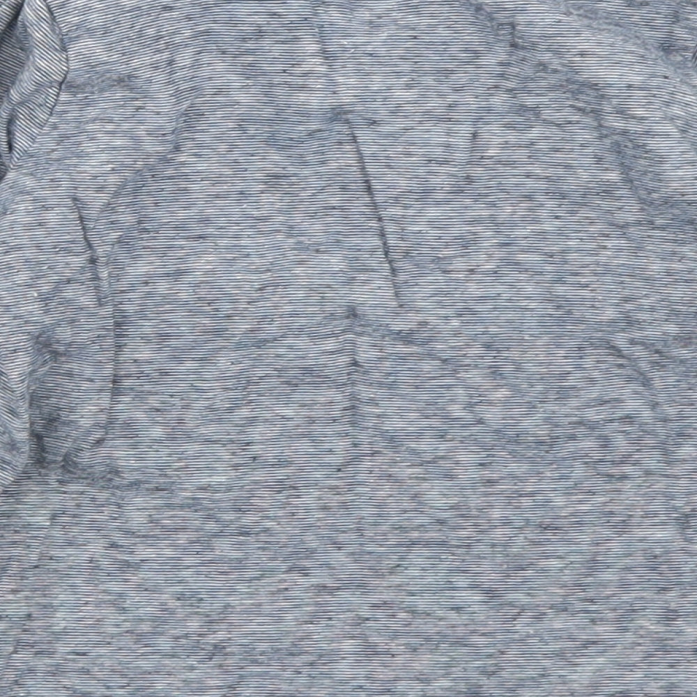 George Boys Blue Striped Cotton Basic T-Shirt Size 18-24 Months Henley