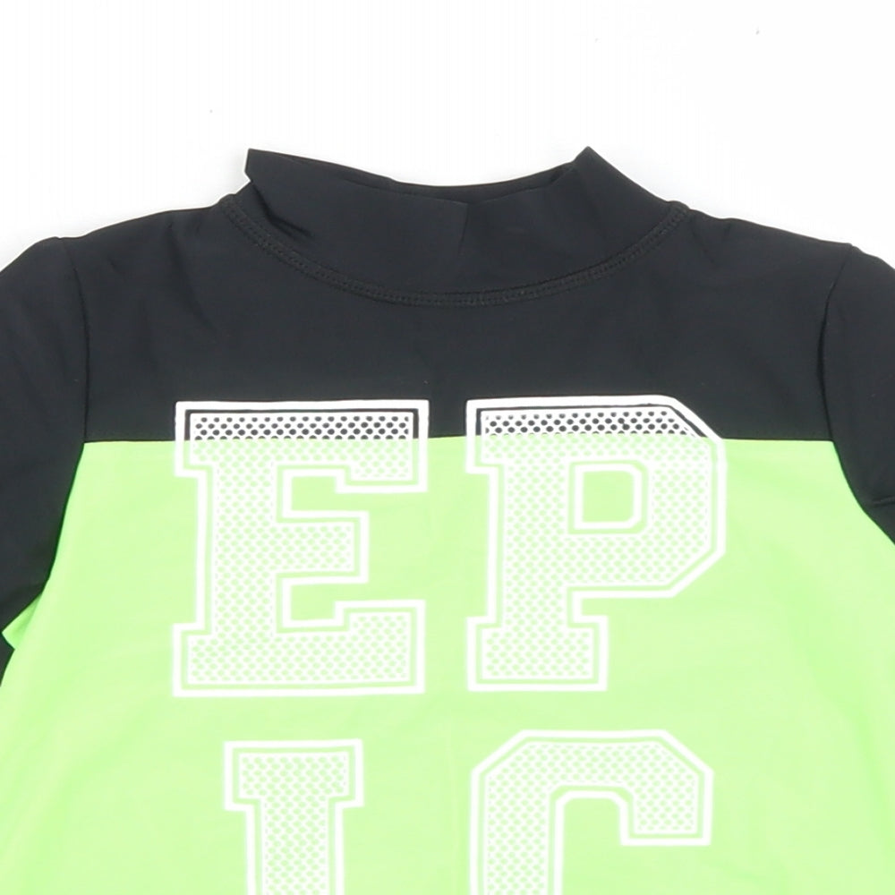 TU Boys Black Colourblock Polyamide Basic T-Shirt Size 4 Years Mock Neck  - EPIC, Rasher Vest