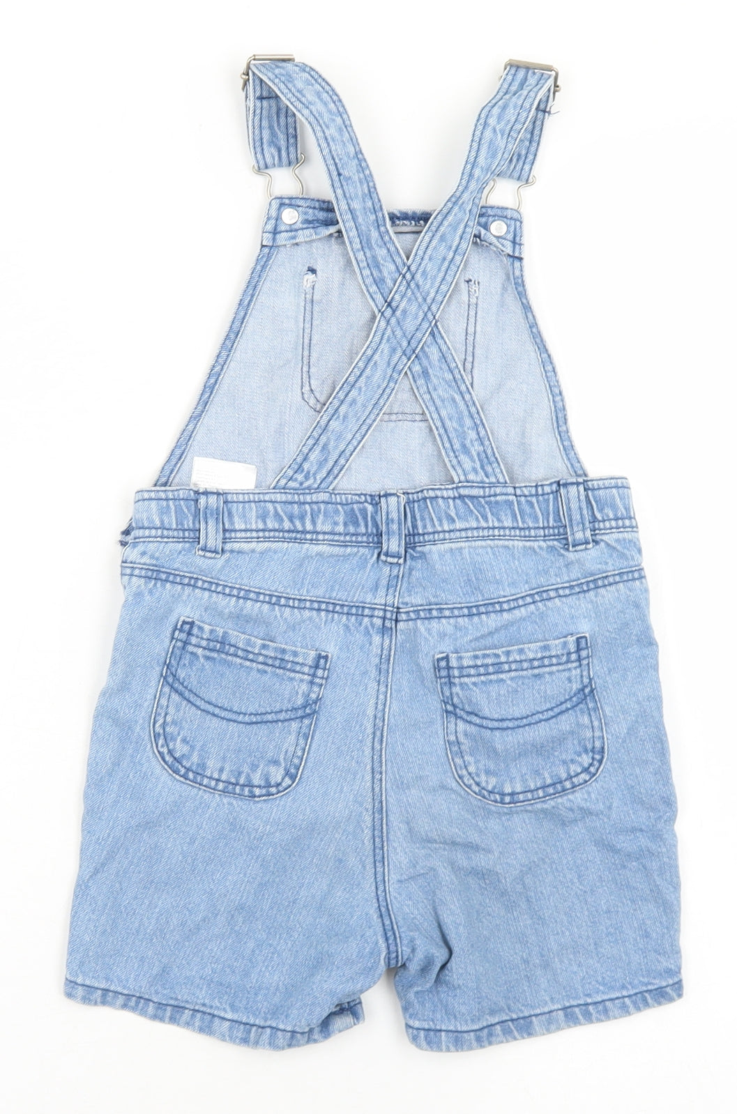 H&M Girls Blue  Cotton Dungaree Shorts Shorts Size 3-4 Years  Regular Buckle - Catch A Wave