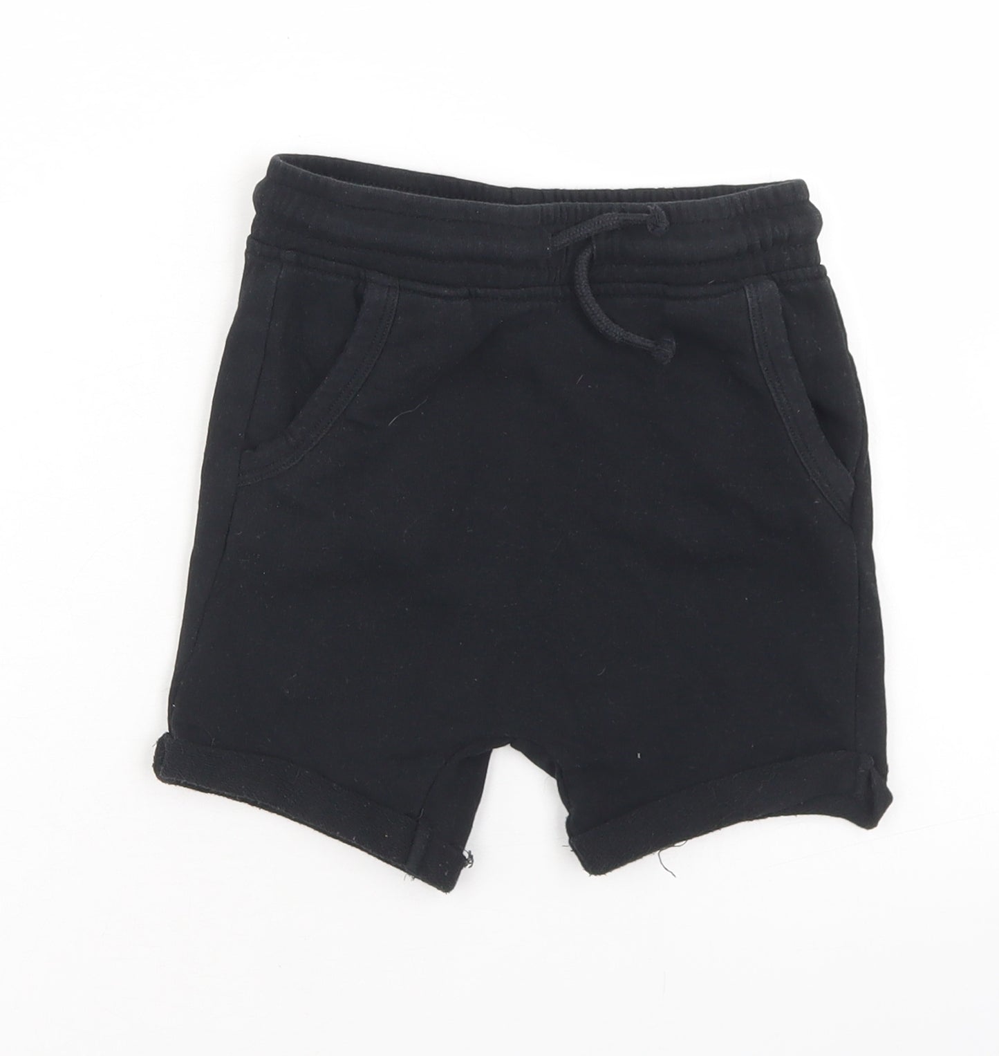 George Boys Black  Cotton Sweat Shorts Size 3-4 Years  Regular Drawstring