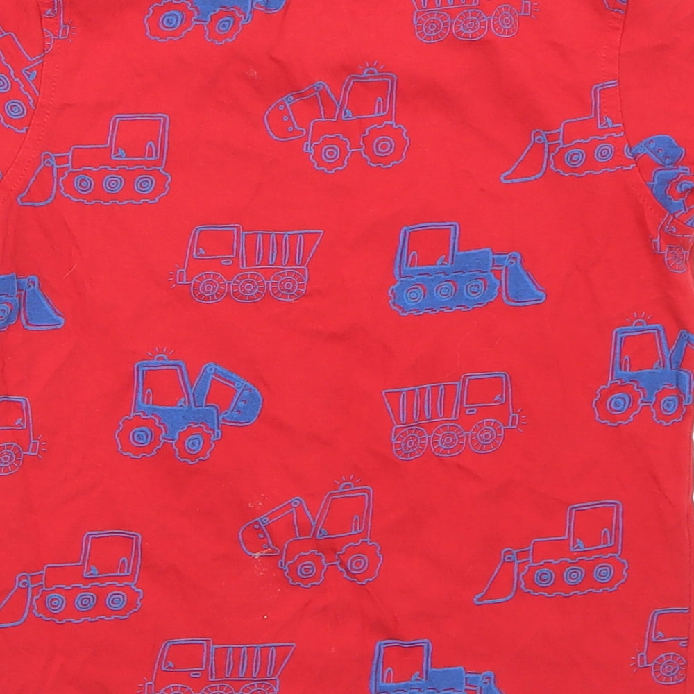 George Boys Red Geometric Cotton Basic T-Shirt Size 4-5 Years Crew Neck  - Digger Print