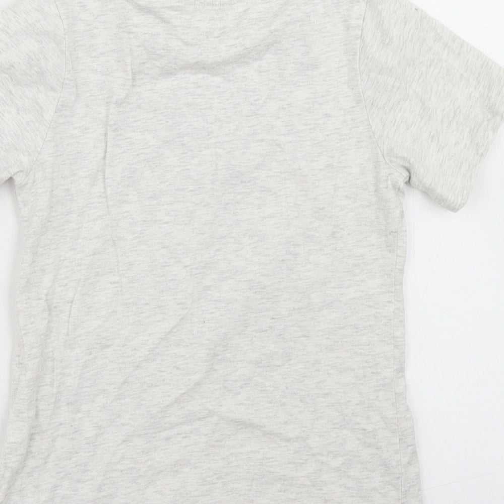 H&M Boys Grey  Cotton Basic T-Shirt Size 4-5 Years Crew Neck  - Spider-Man Reversible Sequins