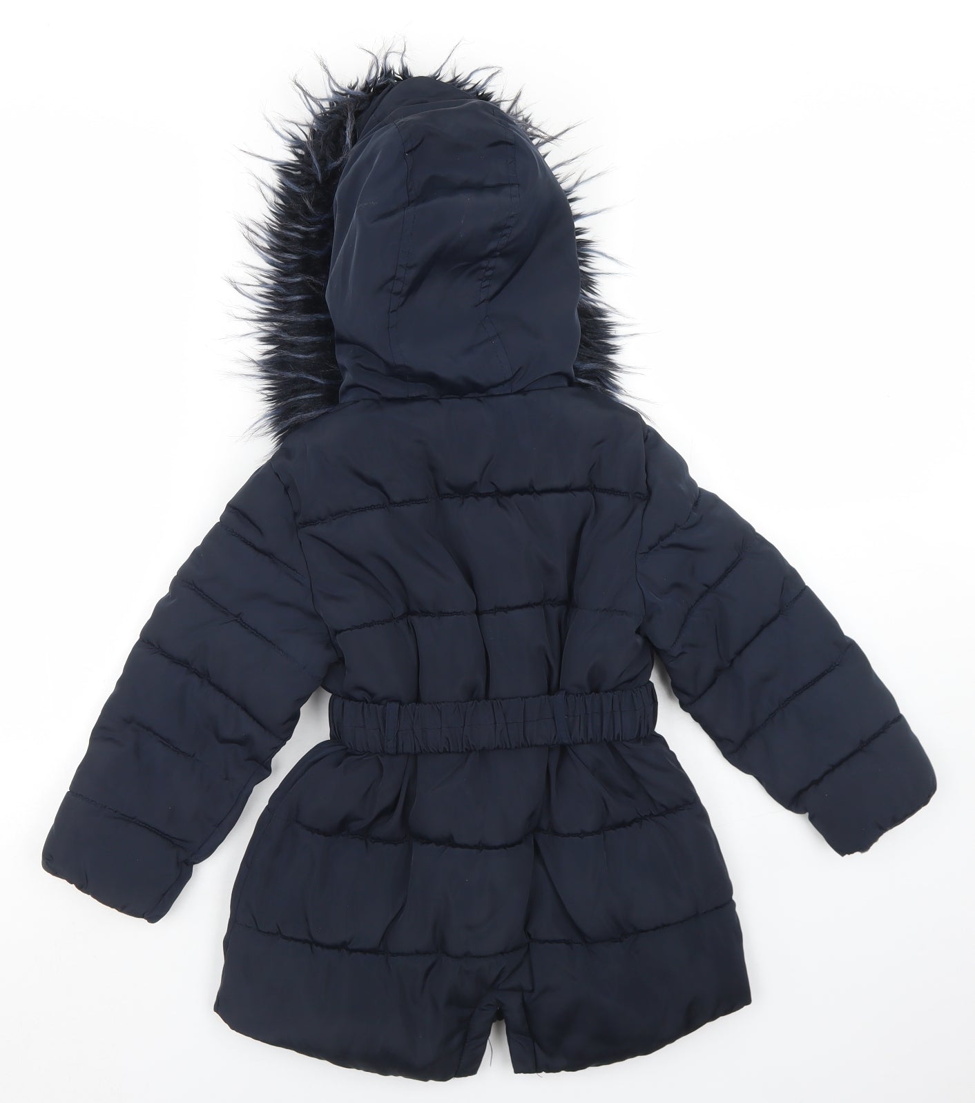 Matalan Girls Blue   Parka Coat Size 4 Years  Zip