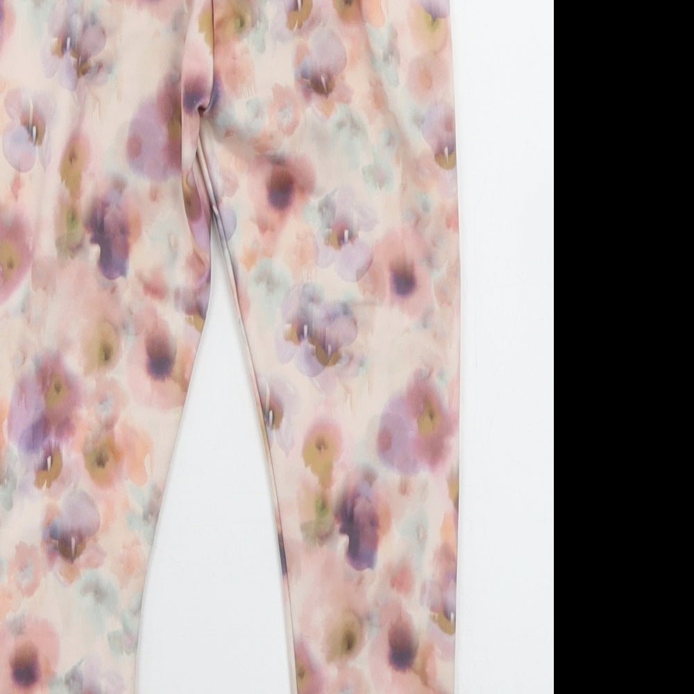 NEXT Girls Pink Floral Polyester Jogger Trousers Size 6 Years  Regular  - Activewear leggings