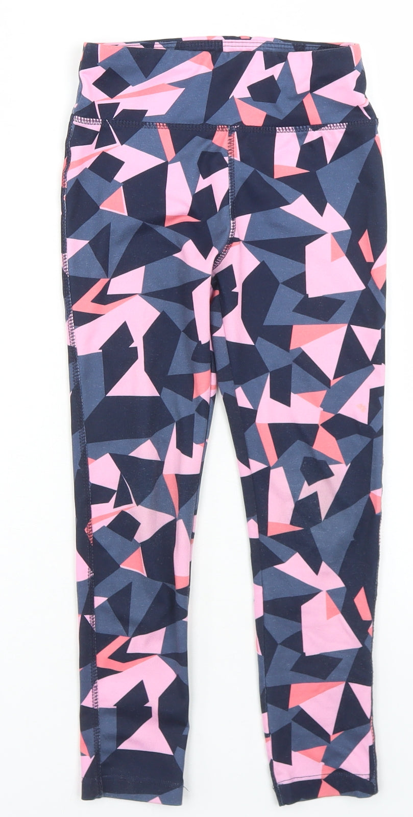 Dunnes Stores Girls Blue Geometric Polyester Jogger Trousers Size 5-6 Years  Regular  - Activewear leggings