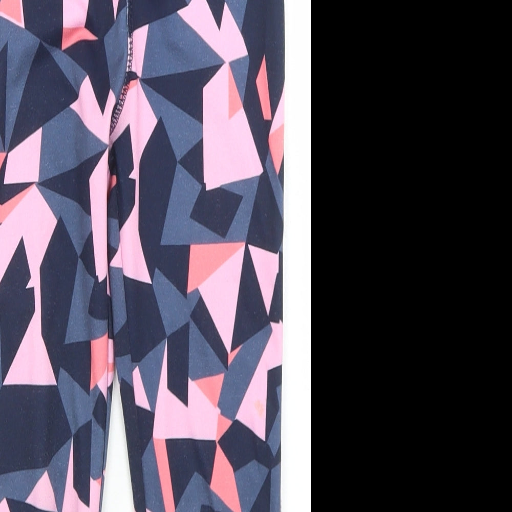 Dunnes Stores Girls Blue Geometric Polyester Jogger Trousers Size 5-6 Years  Regular  - Activewear leggings