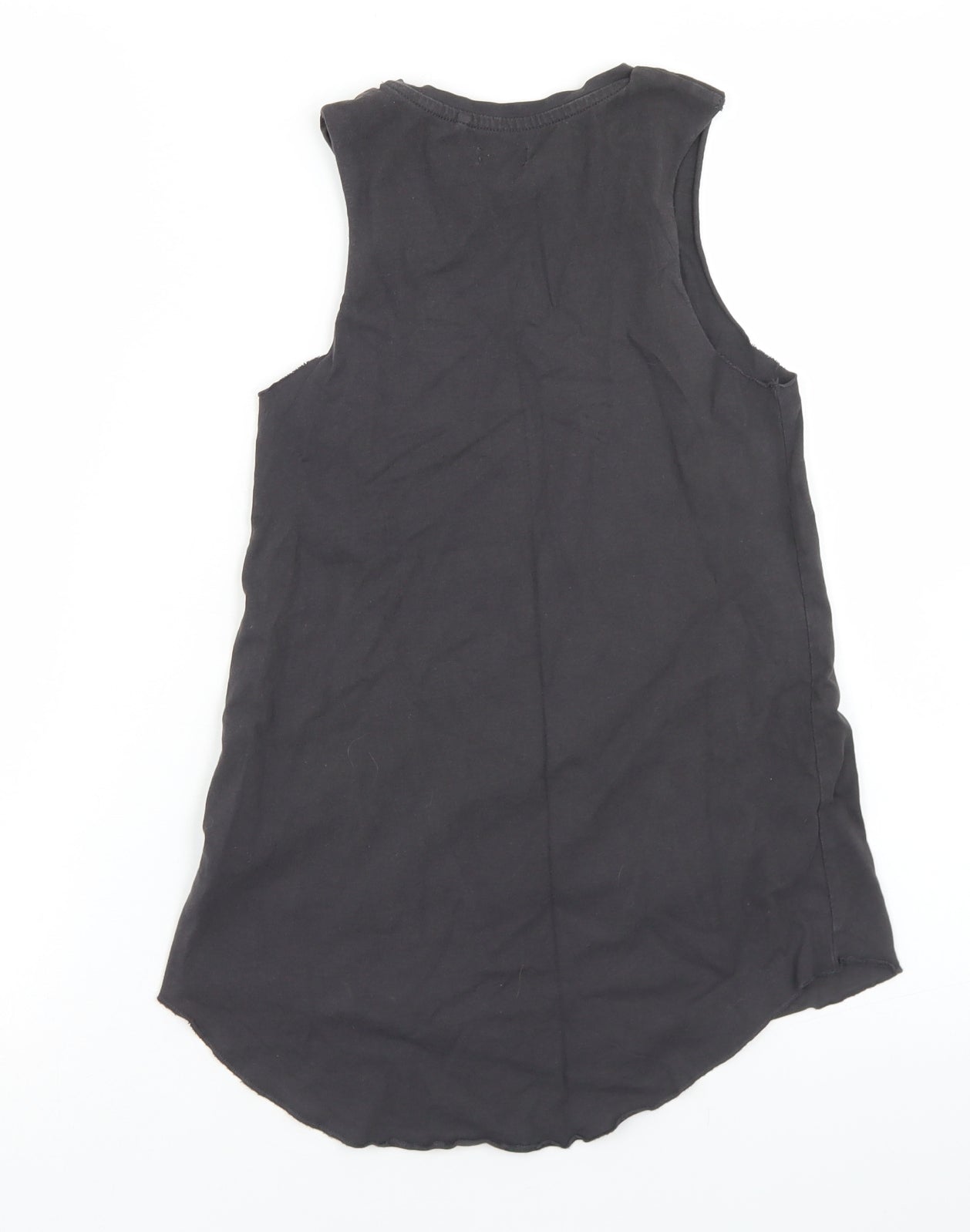 NEXT Girls Grey  Cotton Basic Tank Size 4 Years Round Neck  - Rock & Rainbows