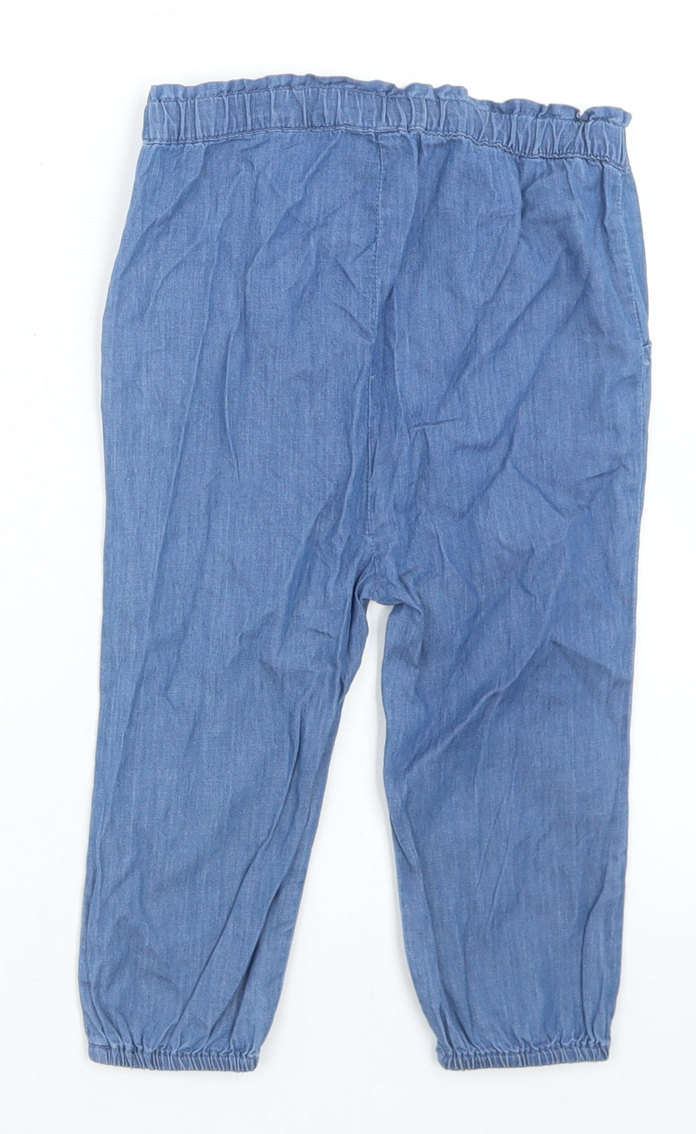Peacocks Girls Blue  Cotton Capri Jeans Size 18-24 Months