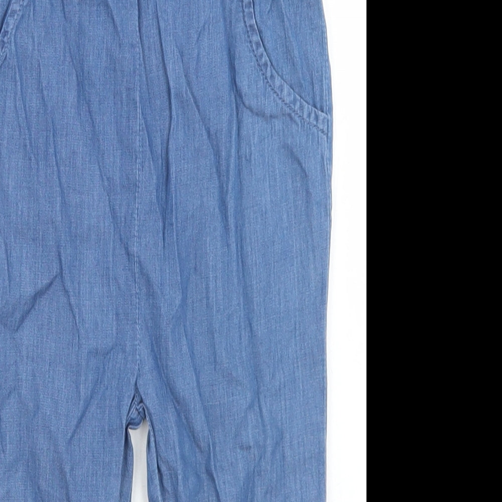 Peacocks Girls Blue  Cotton Capri Jeans Size 18-24 Months