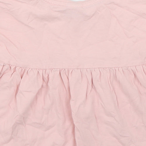 TU Girls Pink  Camel Basic T-Shirt Size 12-18 Months Crew Neck  - Peplum