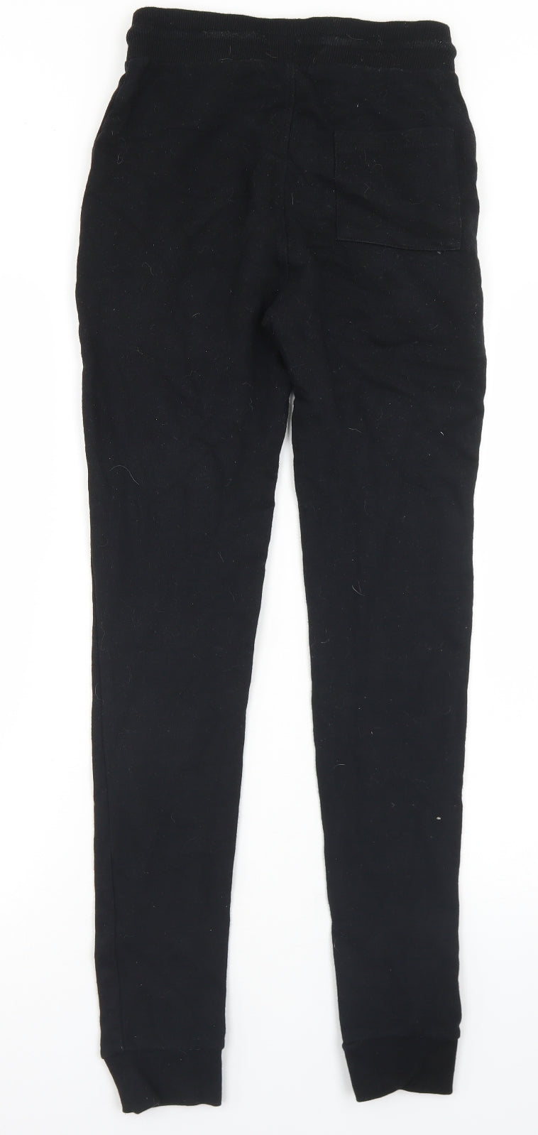 ASOS Womens Black  Cotton Jogger Trousers Size 2XS L27 in Regular Drawstring