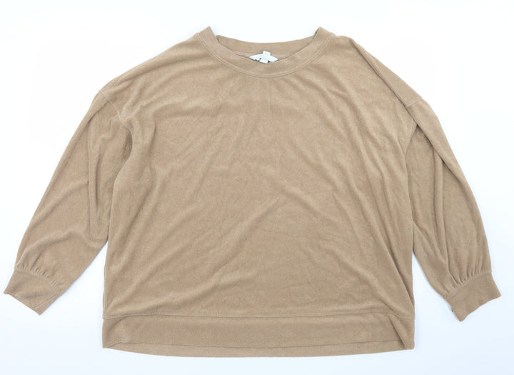 H&M Womens Brown Polyester Pullover Sweatshirt Size L