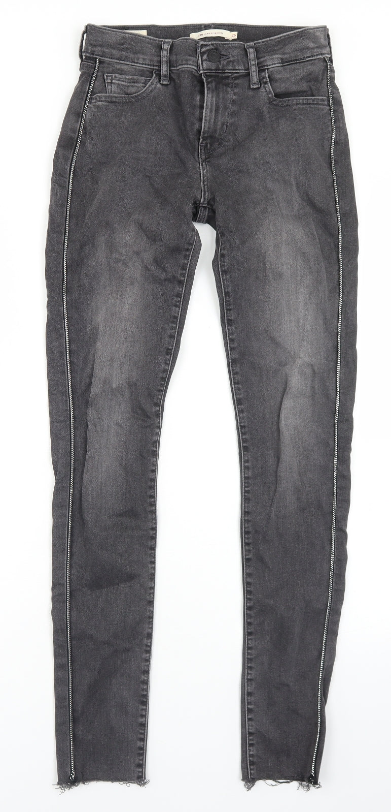 Levi's Womens Grey  Cotton Skinny Jeans Size 26 in L29 in Regular Button