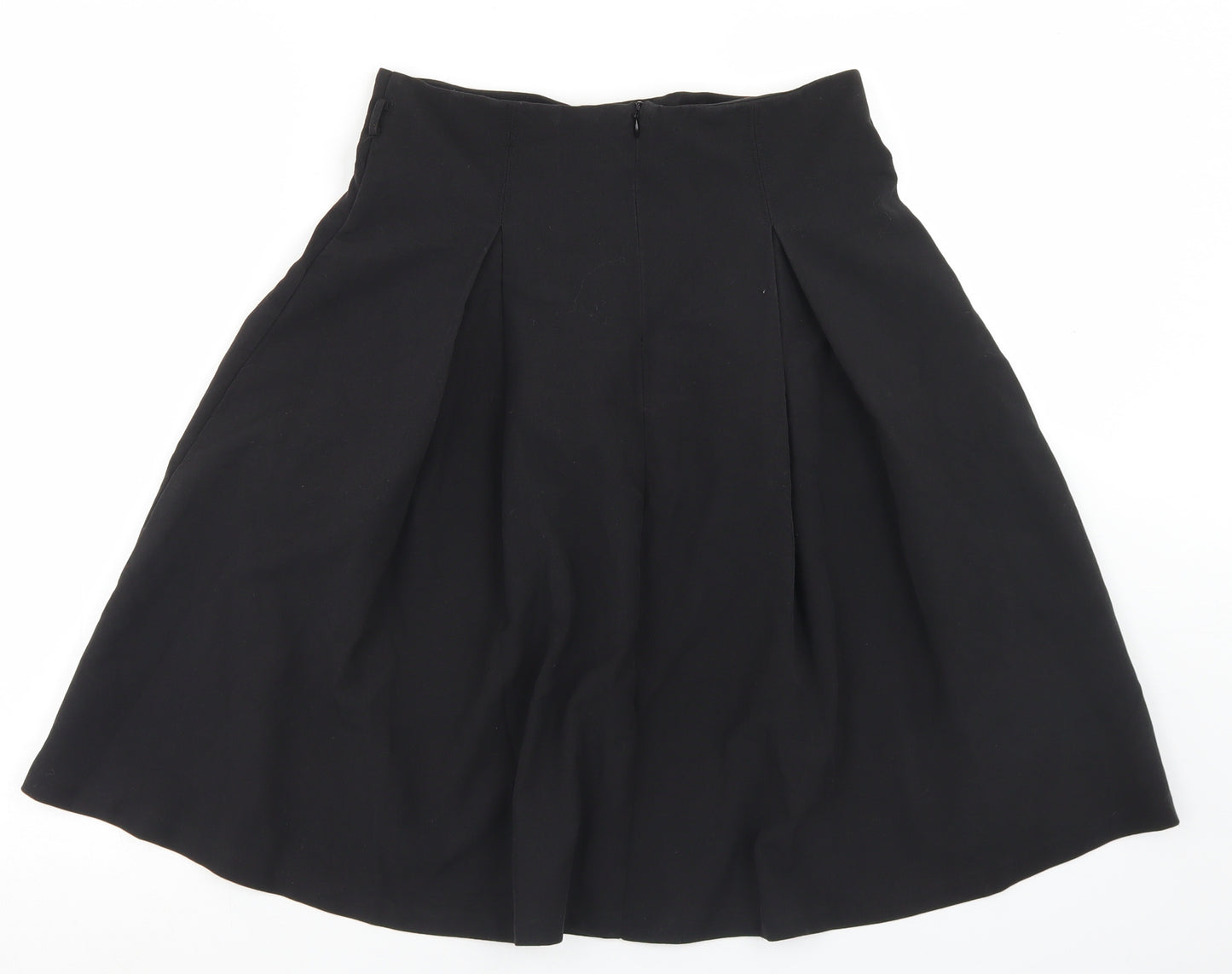 FOREVER 21 Womens Black  Polyester Pleated Skirt Size S   Zip
