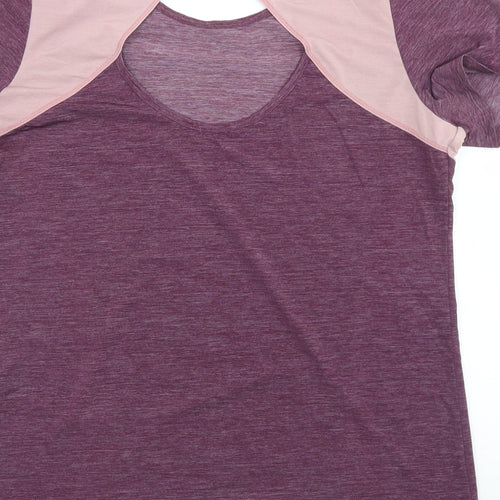 Dunnes Stores Womens Purple  Nylon Basic T-Shirt Size S Round Neck