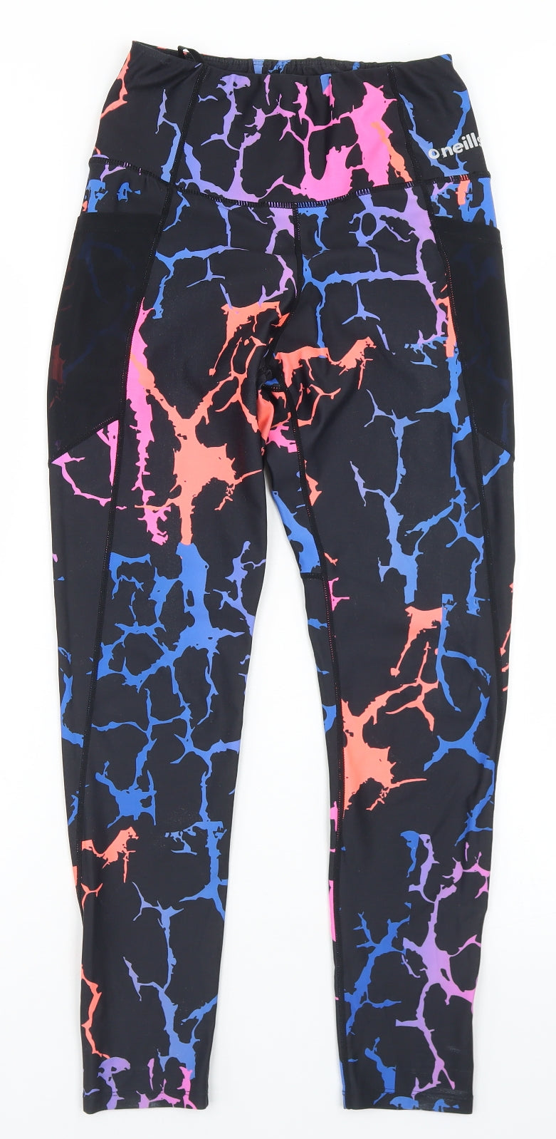 ONeills Womens Multicoloured Tie Dye Polyester Compression Leggings Size 12 L25 in Regular